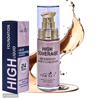 High Coverage Liquid Foundation Waterproof 24 Hours Long Lasting Liquid Foundation All Skin Foundation, 35ml