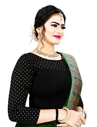 Reliable Black Cotton Blend Embellished Stitched Blouse For Women-thumb2