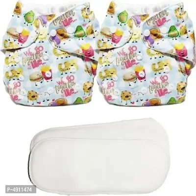 Enjoy Life Adjustable New Fancy Print Reusable Cloth Diaper For Babies (3-36 Months) (2 Pieces)