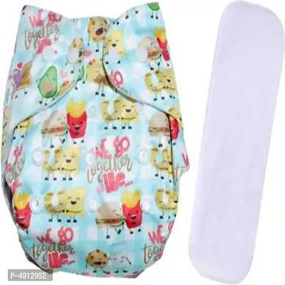 Enjoy Life Adjustable Fancy Print Reusable Cloth Diaper For Babies (3-36 Months)-thumb0