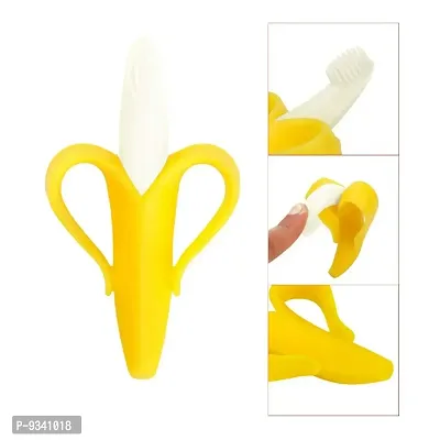 Kids Single Silicone Banana Shaped Teething Toothbrush Pack of 1