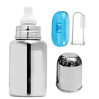 Stainless Steel 304 Grade New Born Baby Feeding Bottle 250ml for Milk for  Gift