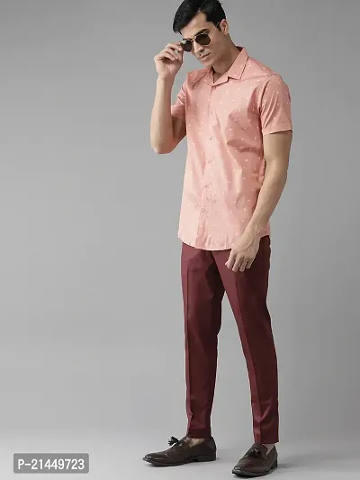 Elegant Cotton Blend Maroon Solid Regular Fit Casual Trouser For Men-thumb4
