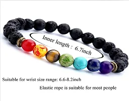 7 Chakra bracelet large power natural bracelets with the seven chakras, lava, onyx, and reiki energy in addition to semiprecious gemstone beads (Pack f 1)-thumb1