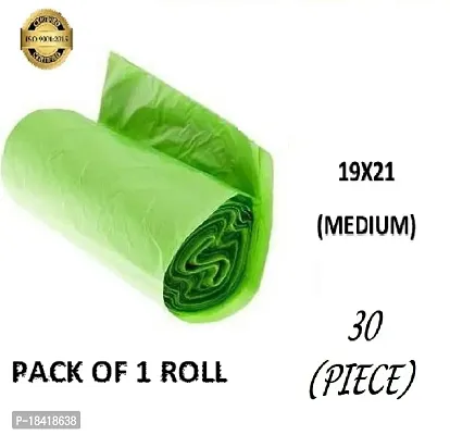 GREEN GARBAGE DUSTBIN BAG  (MEDIUM 19*21)-ROLL-1