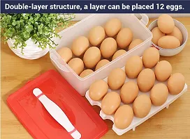 Loukya Eggs Storage Trays - 24 Grid Egg Storage Box,Stackable Egg Carriage Container,Egg Holder Trays with Lid and Lock,for Fridge/Countertop/Kitchen Egg Storage Box (Multi Color)-thumb2