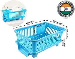 Loukya 3 in 1 Durable Plastic Kitchen Sink Dish Drying Drainer Rack Holder Basket | Dish Rack Organizers | Cutlery Dish Tray || Chopsticks Spoon Tableware Holder-thumb1