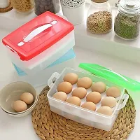 Loukya Eggs Storage Trays - 24 Grid Egg Storage Box,Stackable Egg Carriage Container,Egg Holder Trays with Lid and Lock,for Fridge/Countertop/Kitchen Egg Storage Box (Multi Color)-thumb1