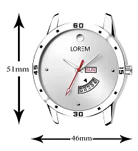 Lorem Silver Day Date Analog Watch for Men LR103-thumb3