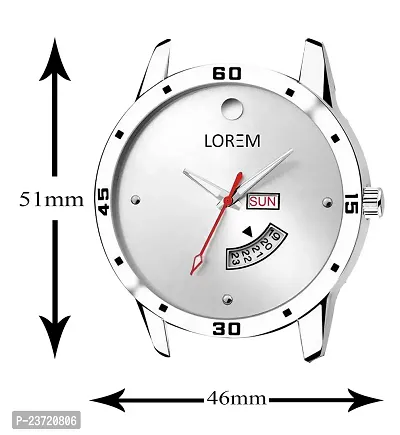 Lorem Silver Day Date Analog Watch for Men LR103-thumb4