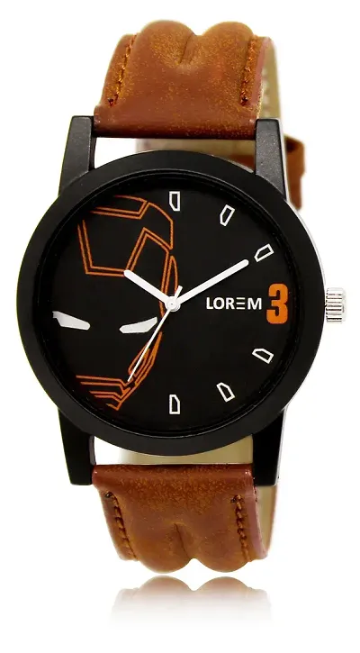 Stylish Synthetic Leather Round Casual Watch For Men