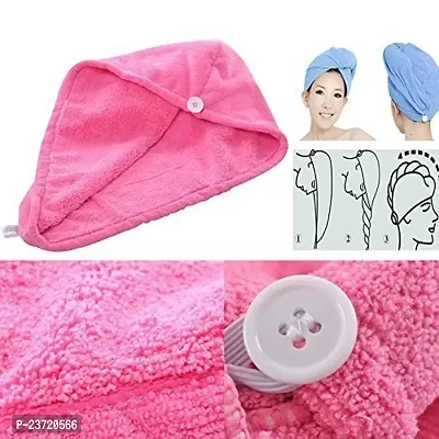 Loukya Dry Microfiber Hair Wrap Turban Superfine Fiber Soft Bath Towel Head | Multicolour | 57 x 23 cm-thumb5