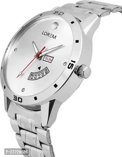 Lorem Silver Day Date Analog Watch for Men LR103-thumb3