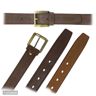 LOREM Brown Formal/casual PU Leather Belt For Men New BL02-thumb4