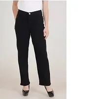 Women Straight Fit Black Jeans-thumb1