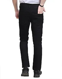 Men Denim Black Solid Jeans-thumb2