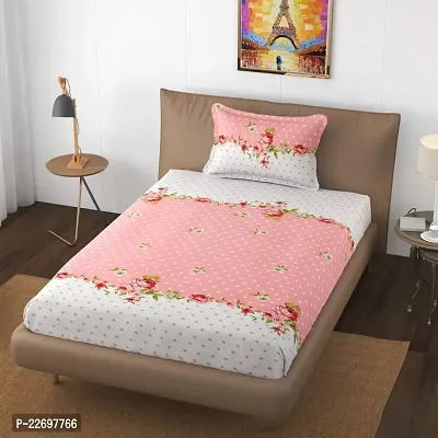 Stylish Polycotton Single Bedsheet with 1 Pillow Cover
