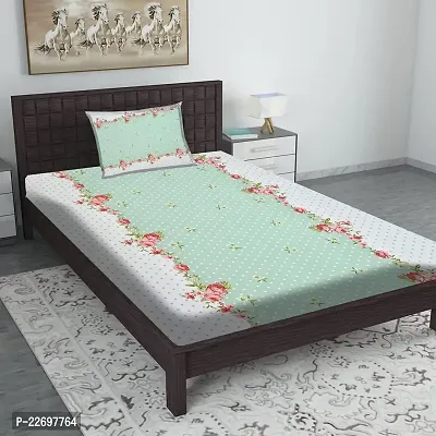 Stylish Polycotton Single Bedsheet with 1 Pillow Cover