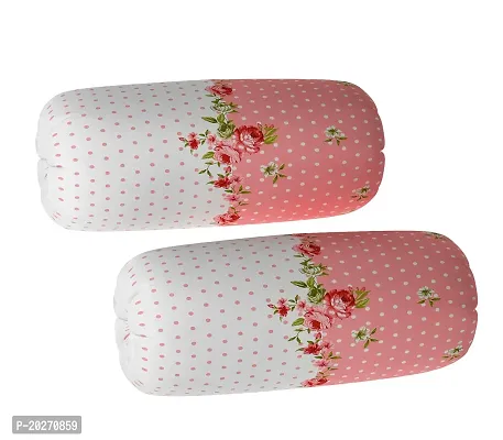 Glace cotton printed cylinder shape bolster covers(only covers)-Pack of 2, 16 x 30 inches