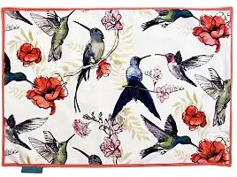 TH Tasseled Home Premium Washable Placemats for Dining Table, Wedding Party, Modern Dining Room, Restaurant Table,Home D?cor Gifting (13in x 19in, Set of 4, Multicolor) (Birds)-thumb1