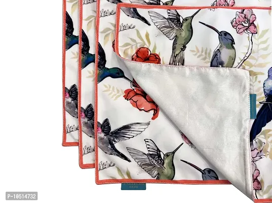 TH Tasseled Home Premium Washable Placemats for Dining Table, Wedding Party, Modern Dining Room, Restaurant Table,Home D?cor Gifting (13in x 19in, Set of 4, Multicolor) (Birds)-thumb3