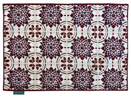 TH Tasseled Home Premium Washable Placemats for Dining Table, Wedding Party, Modern Dining Room, Restaurant Table,Home D?cor Gifting (13in x 19in, Set of 4, Multicolor) (Red)-thumb1