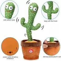 Dancing Cactus Talking Toy, Cactus Plush Rechargeable Toy, Wriggle And Singing Recording Repeat What You Say Funny Education Toys for Babies Children Playing, Home Decorate (Cactus Toy)-thumb1