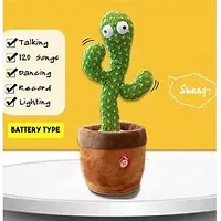 Dancing Cactus Talking Toy, Cactus Plush Rechargeable Toy, Wriggle And Singing Recording Repeat What You Say Funny Education Toys for Babies Children Playing, Home Decorate (Cactus Toy)-thumb1