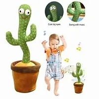 Dancing Cactus Talking Toy, Cactus Plush Rechargeable Toy, Wriggle And Singing Recording Repeat What You Say Funny Education Toys for Babies Children Playing, Home Decorate (Cactus Toy)-thumb1