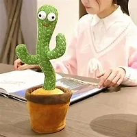 Dancing Cactus Talking Toy, Cactus Plush Rechargeable Toy, Wriggle And Singing Recording Repeat What You Say Funny Education Toys for Babies Children Playing, Home Decorate (Cactus Toy)-thumb2