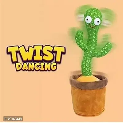 Dancing Cactus Talking Toy, Cactus Plush Rechargeable Toy, Wriggle And Singing Recording Repeat What You Say Funny Education Toys for Babies Children Playing, Home Decorate (Cactus Toy)-thumb2