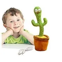 Dancing Cactus Talking Toy, Cactus Plush Rechargeable Toy, Wriggle And Singing Recording Repeat What You Say Funny Education Toys for Babies Children Playing, Home Decorate (Cactus Toy)-thumb2