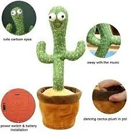 Dancing Cactus Talking Toy, Cactus Plush Rechargeable Toy, Wriggle And Singing Recording Repeat What You Say Funny Education Toys for Babies Children Playing, Home Decorate (Cactus Toy)-thumb1