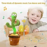 Dancing Cactus Talking Toy, Cactus Plush Rechargeable Toy, Wriggle And Singing Recording Repeat What You Say Funny Education Toys for Babies Children Playing, Home Decorate (Cactus Toy)-thumb3