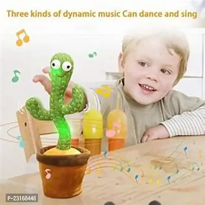 Dancing Cactus Talking Toy, Cactus Plush Rechargeable Toy, Wriggle And Singing Recording Repeat What You Say Funny Education Toys for Babies Children Playing, Home Decorate (Cactus Toy)-thumb4