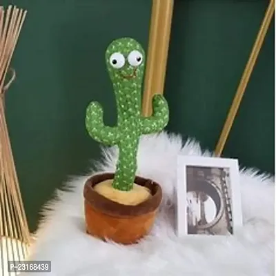 Dancing Cactus Talking Toy, Cactus Plush Rechargeable Toy, Wriggle And Singing Recording Repeat What You Say Funny Education Toys for Babies Children Playing, Home Decorate (Cactus Toy)-thumb0