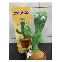 Dancing Cactus Talking Toy, Cactus Plush Rechargeable Toy, Wriggle And Singing Recording Repeat What You Say Funny Education Toys for Babies Children Playing, Home Decorate (Cactus Toy)-thumb2