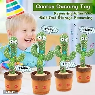 Dancing Cactus Talking Toy, Cactus Plush Rechargeable Toy, Wriggle And Singing Recording Repeat What You Say Funny Education Toys for Babies Children Playing, Home Decorate (Cactus Toy)-thumb3