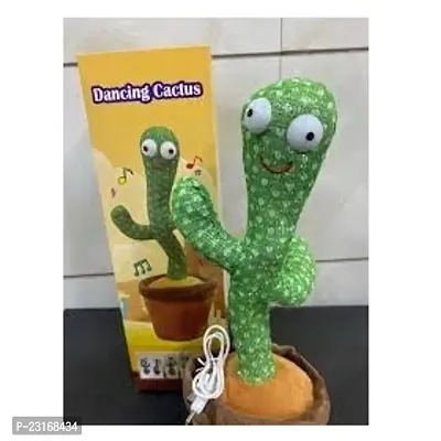 Dancing Cactus Talking Toy, Cactus Plush Rechargeable Toy, Wriggle And Singing Recording Repeat What You Say Funny Education Toys for Babies Children Playing, Home Decorate (Cactus Toy)-thumb0