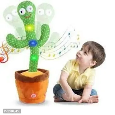 Dancing Cactus Talking Toy, Cactus Plush Rechargeable Toy, Wriggle And Singing Recording Repeat What You Say Funny Education Toys for Babies Children Playing, Home Decorate (Cactus Toy)-thumb0