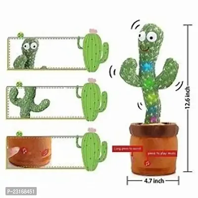 Dancing Cactus Talking Toy, Cactus Plush Rechargeable Toy, Wriggle And Singing Recording Repeat What You Say Funny Education Toys for Babies Children Playing, Home Decorate (Cactus Toy)-thumb4