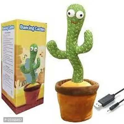 Dancing Cactus Talking Toy, Cactus Plush Rechargeable Toy, Wriggle And Singing Recording Repeat What You Say Funny Education Toys for Babies Children Playing, Home Decorate (Cactus Toy)-thumb4