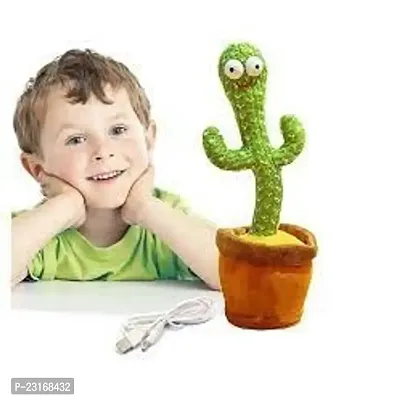 Dancing Cactus Talking Toy, Cactus Plush Rechargeable Toy, Wriggle And Singing Recording Repeat What You Say Funny Education Toys for Babies Children Playing, Home Decorate (Cactus Toy)-thumb0