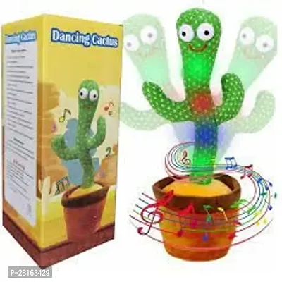 Dancing Cactus Talking Toy, Cactus Plush Rechargeable Toy, Wriggle And Singing Recording Repeat What You Say Funny Education Toys for Babies Children Playing, Home Decorate (Cactus Toy)-thumb2