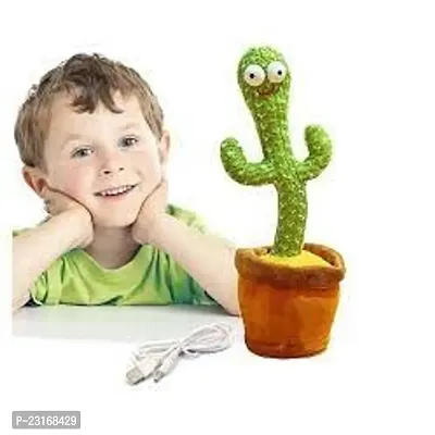 Dancing Cactus Talking Toy, Cactus Plush Rechargeable Toy, Wriggle And Singing Recording Repeat What You Say Funny Education Toys for Babies Children Playing, Home Decorate (Cactus Toy)-thumb4