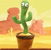 Dancing Cactus Talking Toy, Cactus Plush Rechargeable Toy, Wriggle And Singing Recording Repeat What You Say Funny Education Toys for Babies Children Playing, Home Decorate (Cactus Toy)-thumb1