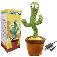 Dancing Cactus Talking Toy, Cactus Plush Rechargeable Toy, Wriggle And Singing Recording Repeat What You Say Funny Education Toys for Babies Children Playing, Home Decorate (Cactus Toy)-thumb1