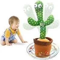 Dancing Cactus Talking Toy, Cactus Plush Rechargeable Toy, Wriggle And Singing Recording Repeat What You Say Funny Education Toys for Babies Children Playing, Home Decorate (Cactus Toy)-thumb3