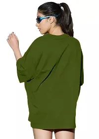 Womens Oversized Cottonblend Half Sleeve Tshirt-thumb1