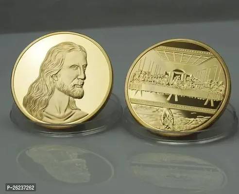 Beautiful Jesus Last Supper Da Vinci Art 1Oz Huge 24Kt Gold Plated Bronze Coin Decorative Showpiece - 4 Cm